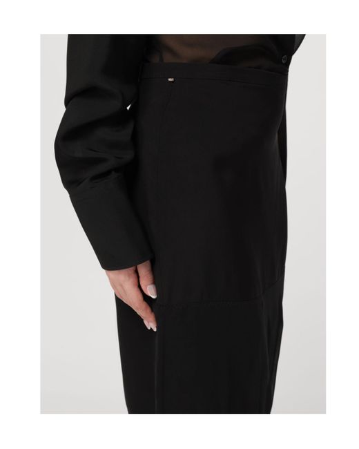 Sportmax Black Semi-Sheer Panel Midi Skirt