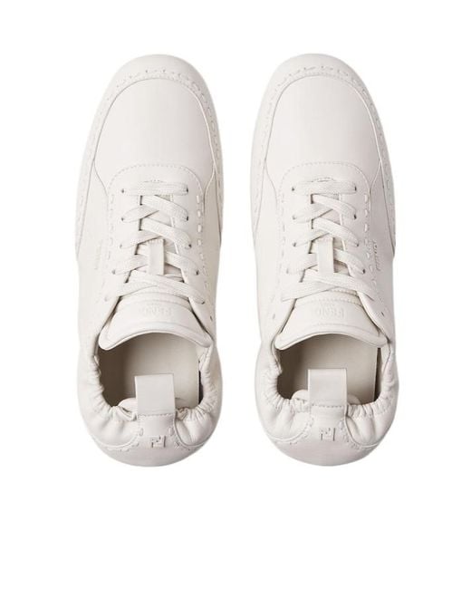 Fendi White Fit Low-Top Sneakers for men