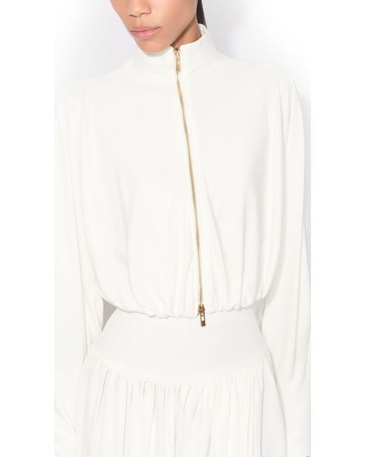 Alaïa White High-Neck Casual Jacket
