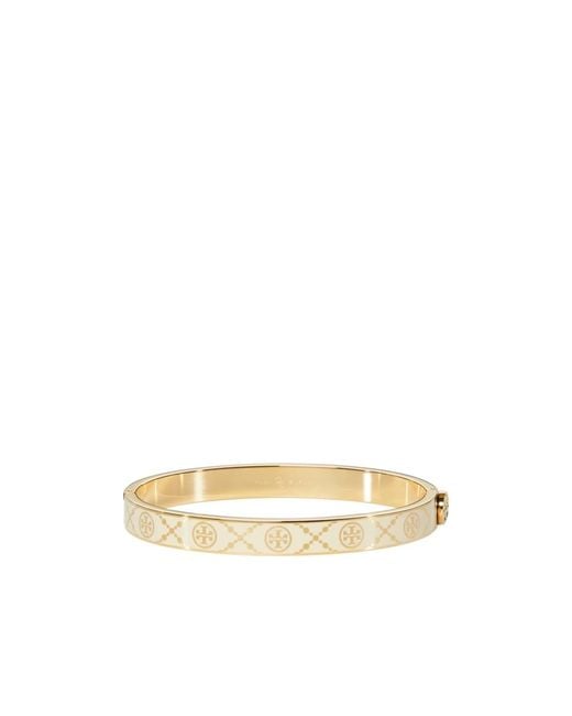 Tory Burch Natural T Monogram Hinge Bracelet