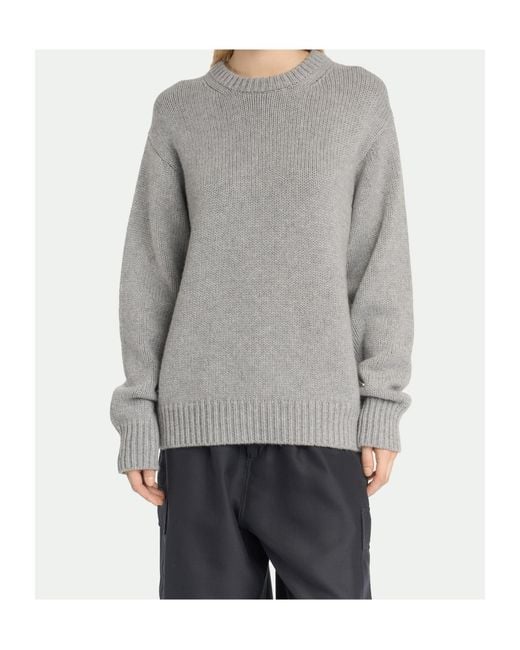 Malo Gray Ribbed-Knit Crew-Neck Sweater