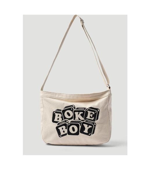 KENZO White Logo Patch Zip-Up Messenger Bag for men