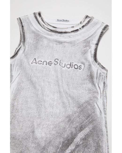 Acne Gray Logo-Print Top