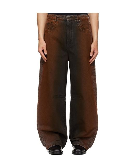Egonlab Brown Oversized Jeans for men