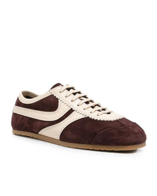 Dries Van Noten Brown Round-Toe Lace-Up Sneakers