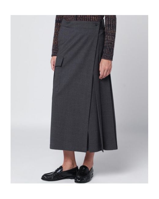 P.A.R.O.S.H. Gray Wool Wrap Skirt
