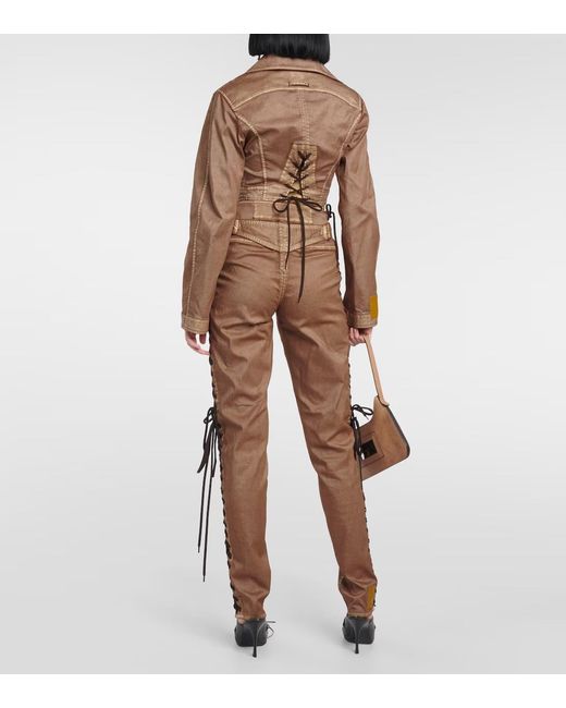Jean Paul Gaultier Brown Cropped Denim Jacket