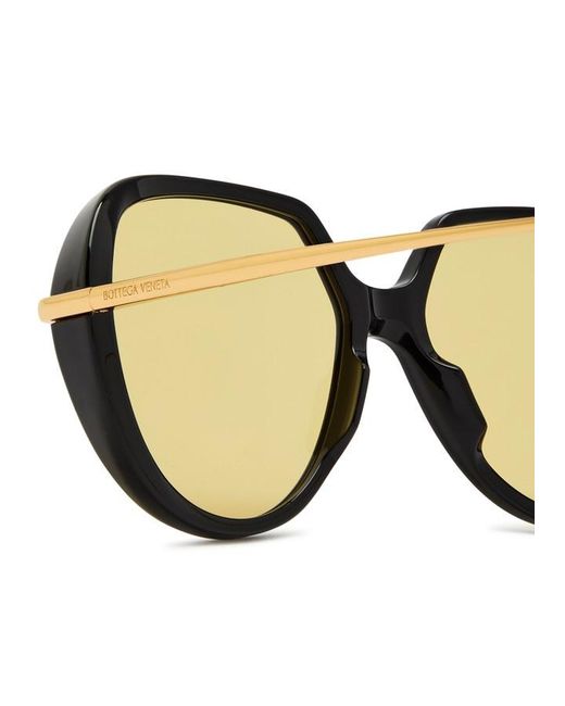 Bottega Veneta Metallic Drop Oversized Sunglasses