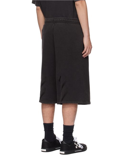 Off-White c/o Virgil Abloh Black Graphic Printed High Waist Shorts for men