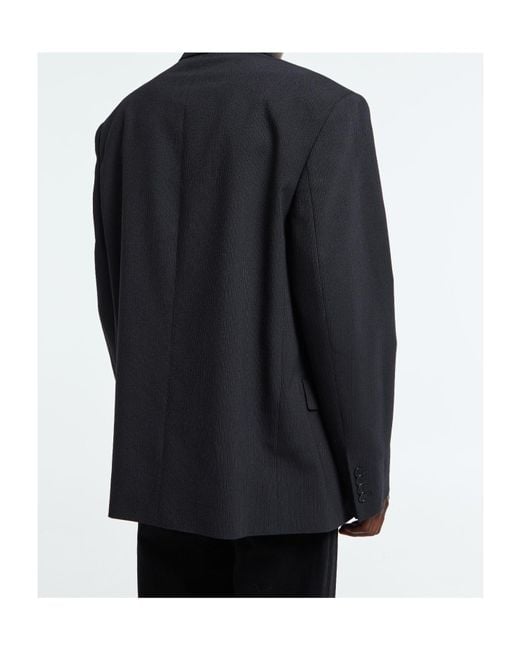 Acne Blue Double-Breasted Blazer for men