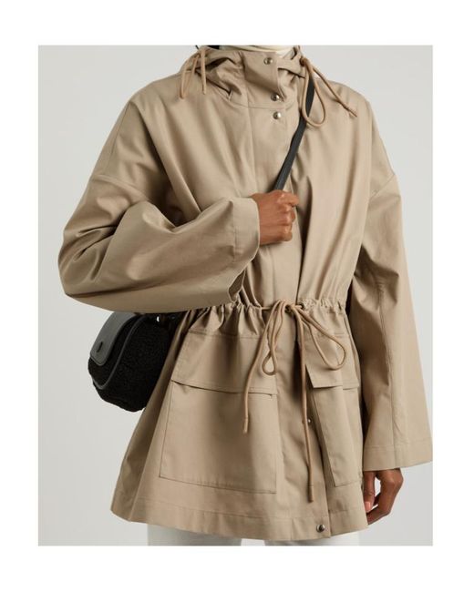 Moncler Natural Gaillon Hooded Cotton-Blend Poplin Parka