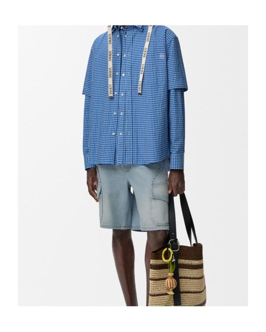 Loewe Blue X Paulas Ibiza Denim Cargo Shorts for men