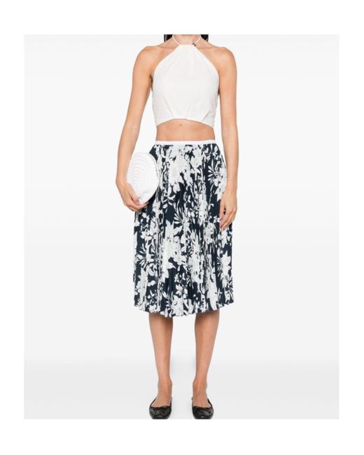 N°21 Multicolor Pleated Floral-Print Midi Skirt