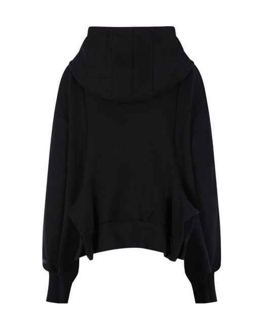 Yohji Yamamoto Black Liy/C French Terry Flared Hoodie