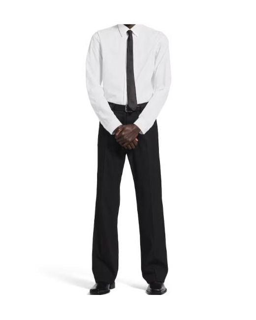 Balenciaga White Collared Long-Sleeve Shirt for men