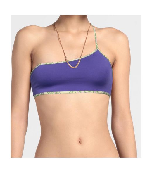 Jacquemus Purple One-Shoulder Bikini