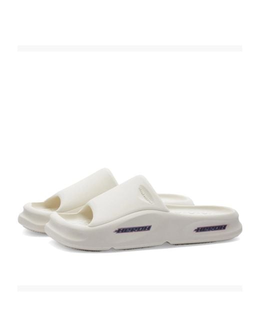 Heron Preston White Square Toe Slip-On Slides