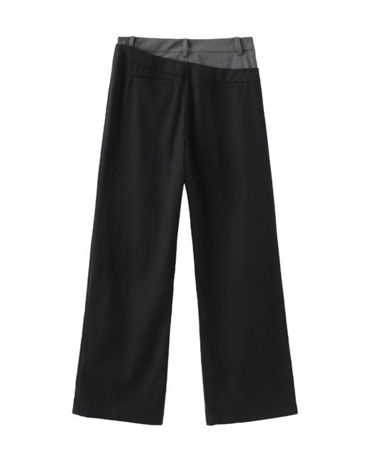 Marissa Chiara Black Patchwork Casual Pants