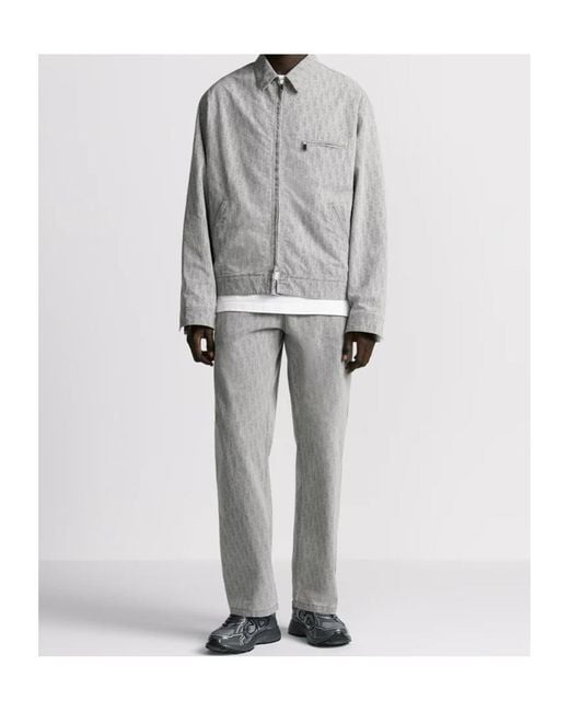 Dior Gray Homme Oblique Zipped Blouson Jacket for men