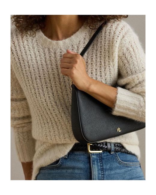 Ralph Lauren Black Danni Leather Shoulder Bag