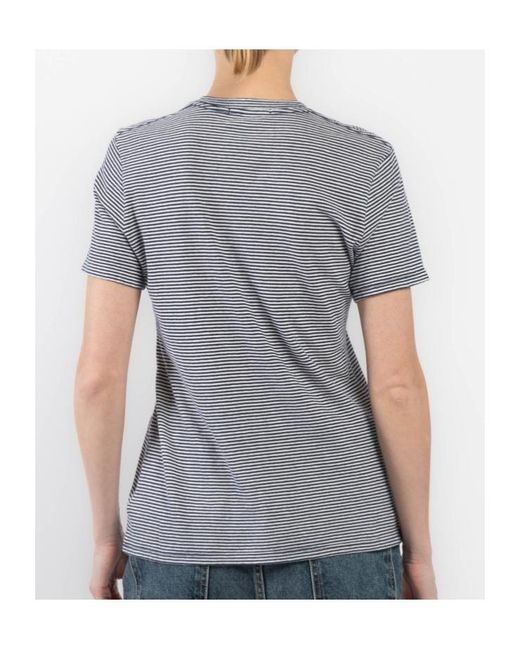 Nili Lotan Gray Lana Striped Cotton-Jersey T-Shirt