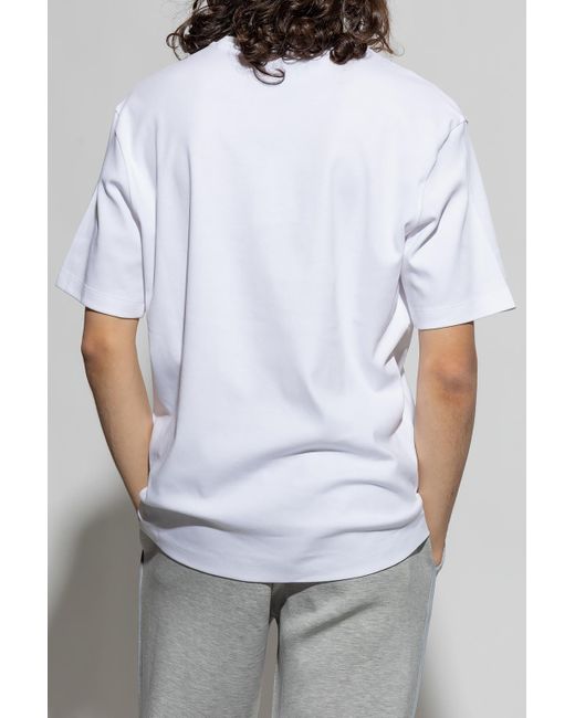 Emporio Armani White Graphic-Print T-Shirt for men