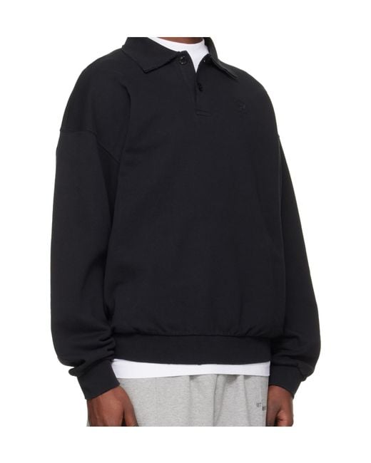 Vetements Black Long-Sleeve Buttoned Polo Shirt for men