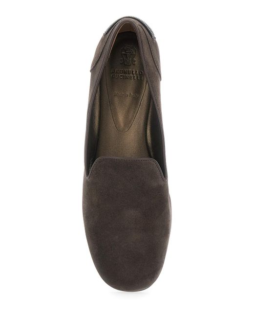 Brunello Cucinelli Brown Slip-On Loafers