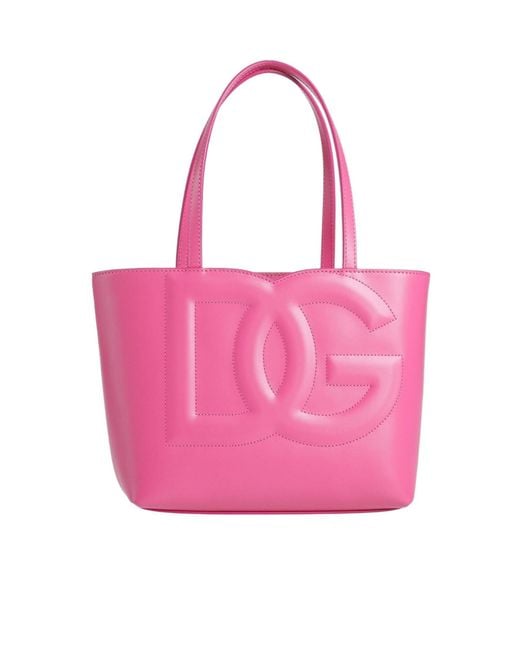 Dolce & Gabbana Pink Largesize Leather Handbag
