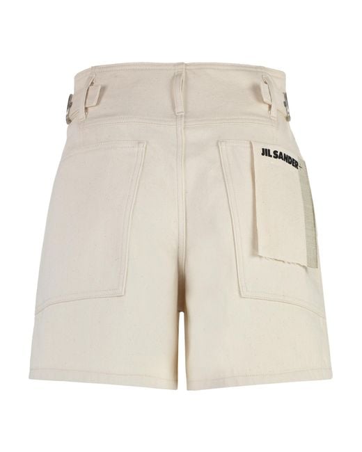 Jil Sander White Belt Loop Denim Shorts