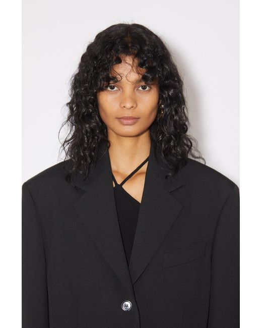 Acne Black Relaxed Fit Button-Up Blazer