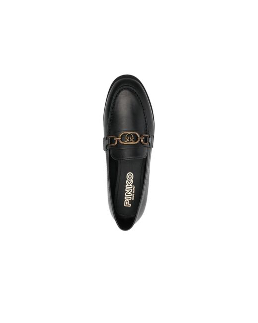 Pinko Black Round-Toe Loafers