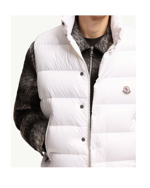 Moncler White Tibb Down Vest for men