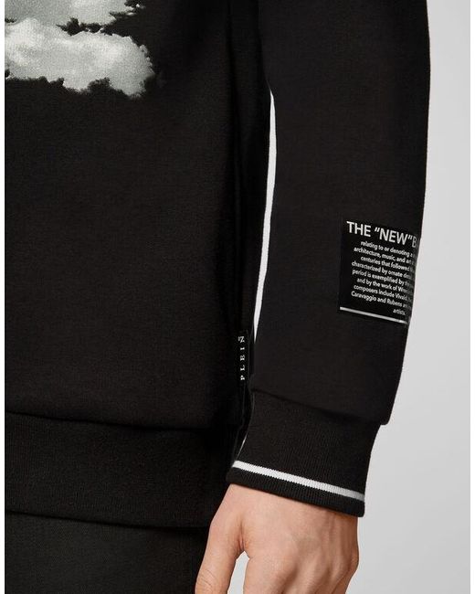 Philipp Plein Black Printed Sweater for men