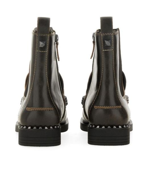 Ash Black Rivet Chelsea Boots