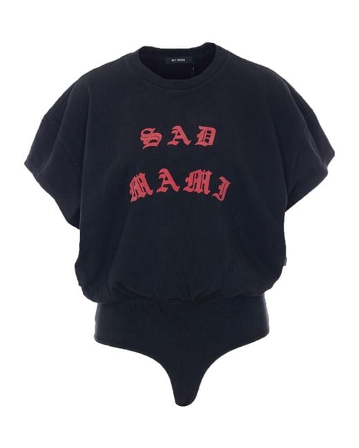 Willy Chavarria Blue Sad Mami Graphic Bodysuit T-Shirt