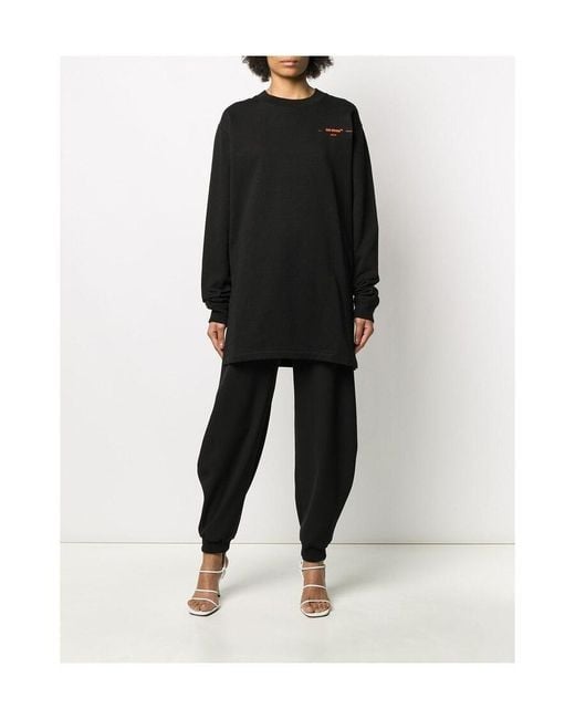 Off-White c/o Virgil Abloh Black Coral-Embroidered Oversized Jumper
