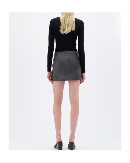 REMAIN Birger Blue Christensen Tulle-Trimmed Ribbed Top