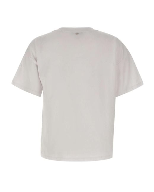 Liu Jo White Cut-Out Embellished T-Shirt