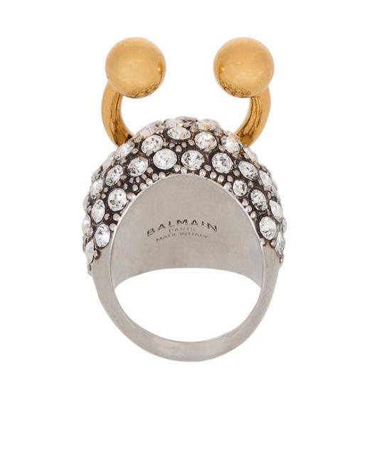 Balmain Metallic Piercing Embellished Ring