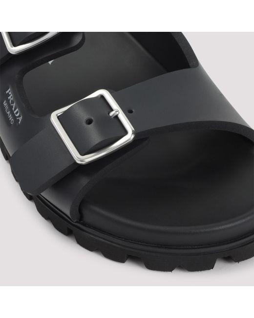 Prada Black Rubber Slides