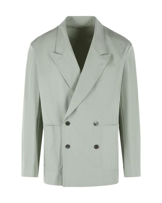 Dries Van Noten Green Caplans Double-Breasted Blazer for men