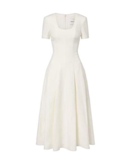 Roland Mouret White Wool And Silk Cocktail Dress