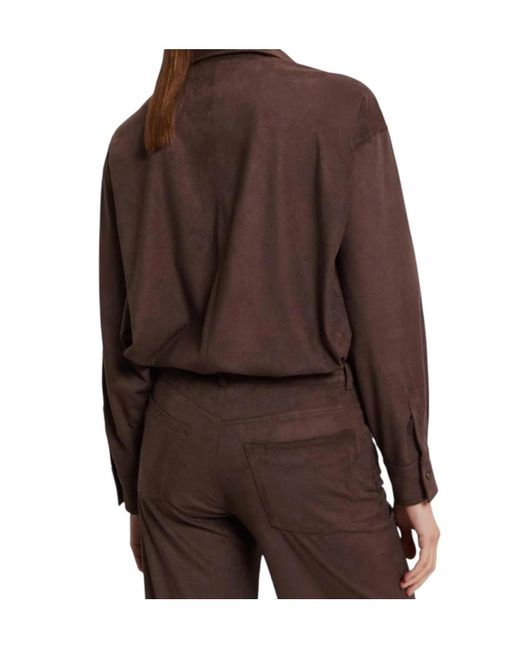 Ottod'Ame Brown Ottod'Ame Buttoned Long-Sleeve Top
