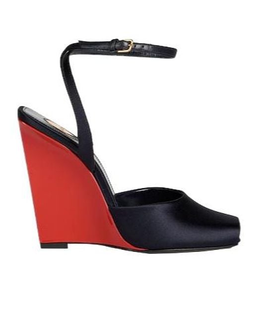 Saint Laurent Red Two-Tone High-Heeled Sandals
