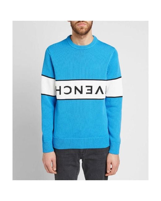 Givenchy Blue Logo Round Neck Sweater for men