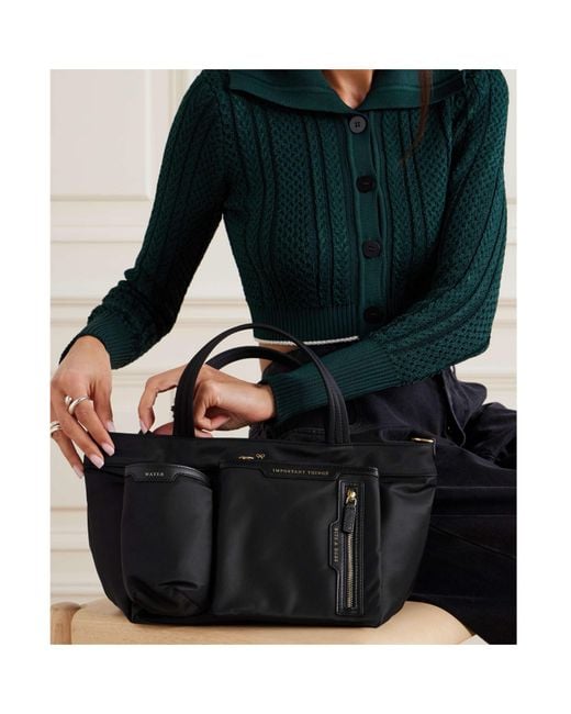 Anya Hindmarch Black E/W Multi-Pocket Mini Cross-Body Tote Bag