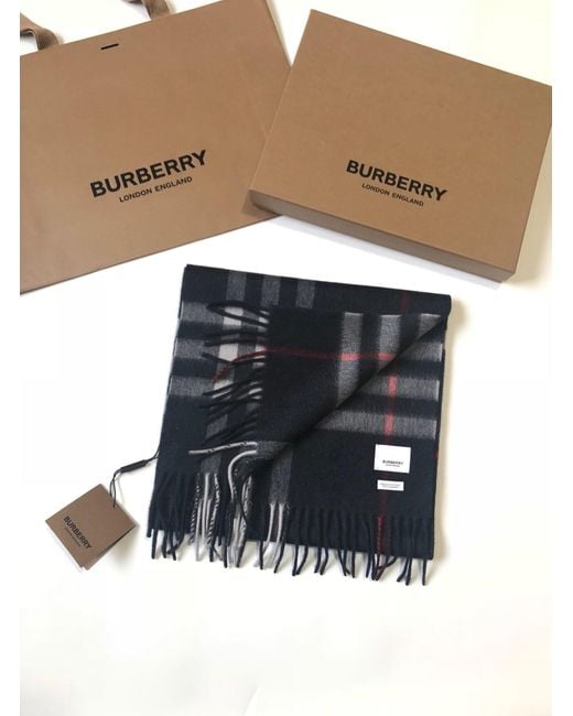 Burberry Blue Mega Checked Scarf for men