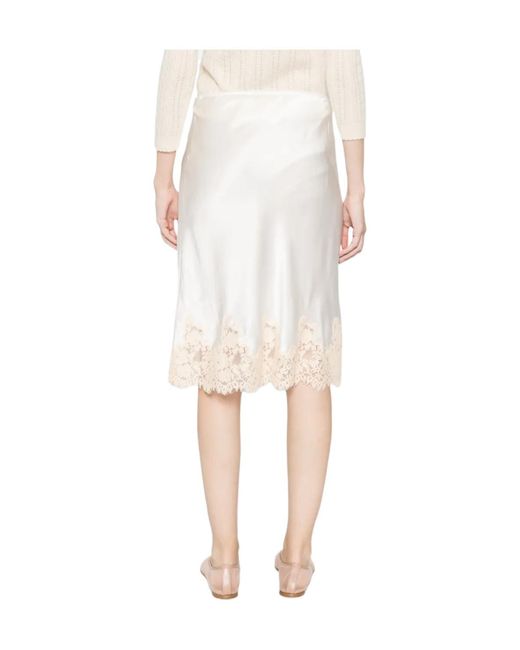 Doen White Elowette Lace Midi Skirt