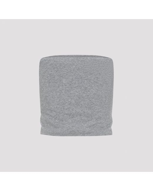 Miu Miu Gray Ribbed Jersey Top